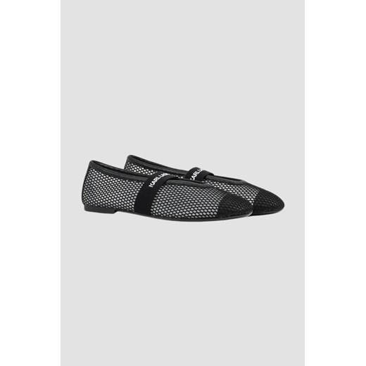 KARL LAGERFELD Czarne damskie baleriny KARO, Rozmiar 36 ze sklepu outfit.pl w kategorii Balerinki - zdjęcie 179747197