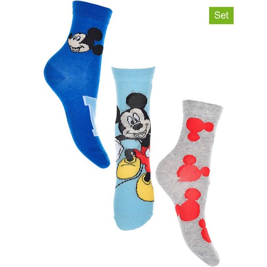 Disney Mickey Mouse Skarpety (3 pary) &quot;Miki&quot; ze wzorem ze sklepu Limango Polska w kategorii Skarpetki dziecięce - zdjęcie 179747759