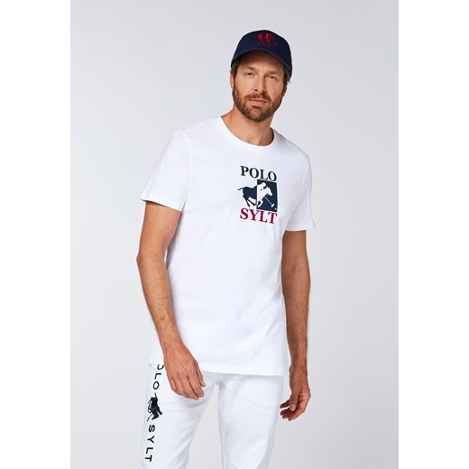 T-shirt męski Polo Sylt z krótkim rękawem biały na wiosnę