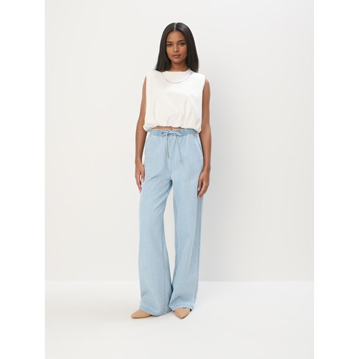 Mohito - Jeansy wide leg - niebieski ze sklepu Mohito w kategorii Jeansy damskie - zdjęcie 179749406