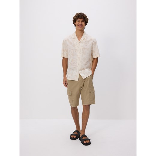 Reserved - Bawełniana koszula comfort fit - beżowy Reserved XL Reserved