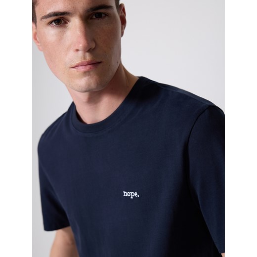 Reserved - T-shirt regular z haftem - granatowy ze sklepu Reserved w kategorii T-shirty męskie - zdjęcie 179751217