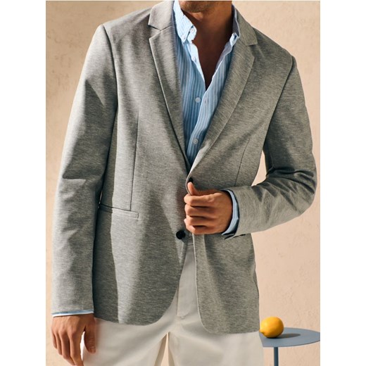 Sinsay - Marynarka slim fit - szary ze sklepu Sinsay w kategorii Marynarki męskie - zdjęcie 179753279