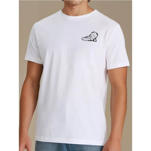 Sinsay - Bawełniana koszulka z nadrukiem Garfield - biały ze sklepu Sinsay w kategorii T-shirty męskie - zdjęcie 179755946