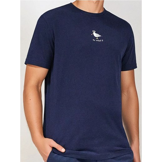 Sinsay - Koszulka - granatowy ze sklepu Sinsay w kategorii T-shirty męskie - zdjęcie 179755948