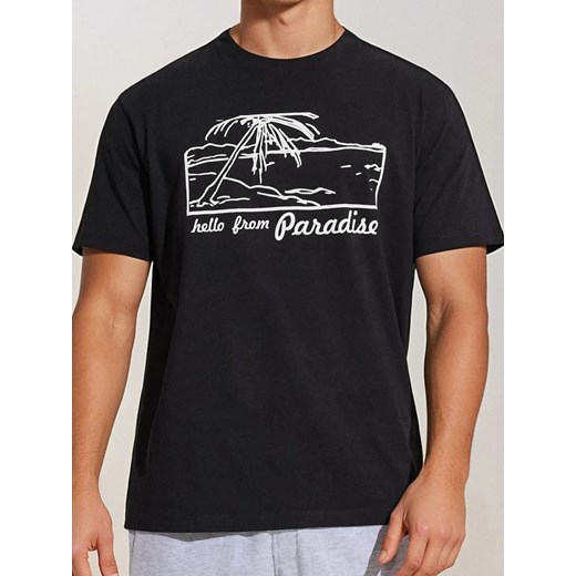 Sinsay - Koszulka z nadrukiem - czarny ze sklepu Sinsay w kategorii T-shirty męskie - zdjęcie 179755949