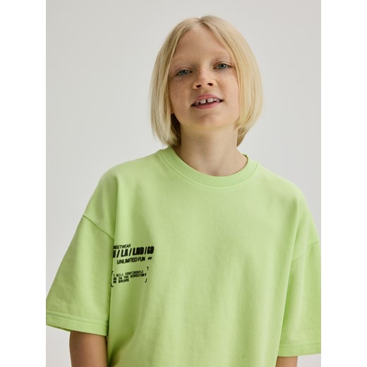 Reserved - Bawełniany komplet z szortami - jasnożółty Reserved 116 (5-6 lat) Reserved