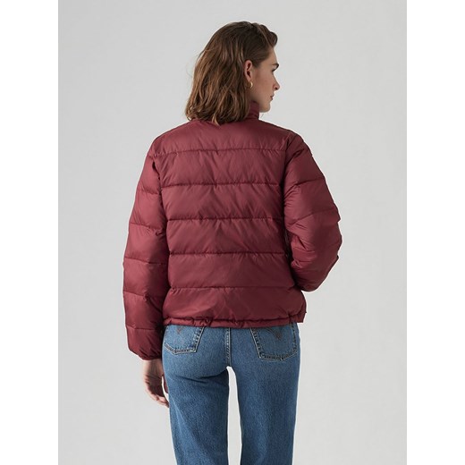 Kurtka damska Levi's czerwona z poliestru bez kaptura krótka 