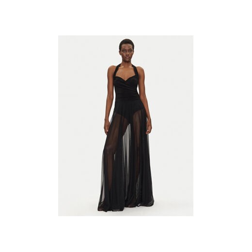 Sukienka czarna Norma Kamali z dekoltem w serek wieczorowa 
