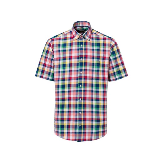 Andrew James Męska koszula casual Mężczyźni Regular Fit Bawełna morelowy w kratkę ze sklepu vangraaf w kategorii Koszule męskie - zdjęcie 179763036