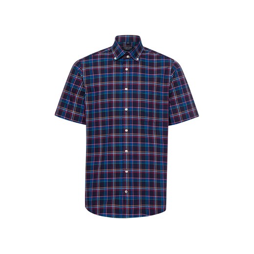 Andrew James Męska koszula casual Mężczyźni Regular Fit Bawełna granatowy w kratkę ze sklepu vangraaf w kategorii Koszule męskie - zdjęcie 179763037