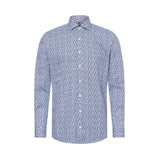 Finshley & Harding Męska koszula biznesowa - Easy Care Mężczyźni Slim Fit Bawełna granatowy wzorzysty ze sklepu vangraaf w kategorii Koszule męskie - zdjęcie 179763046