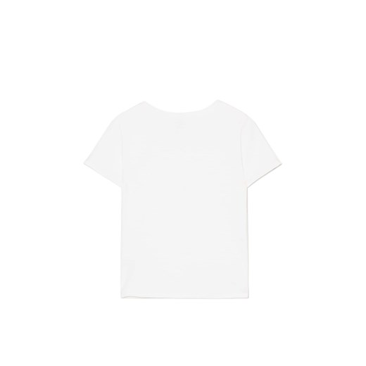 Cropp - Biała dopasowana koszulka basic - biały Cropp S Cropp