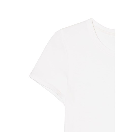 Cropp - Biała dopasowana koszulka basic - biały Cropp XS Cropp