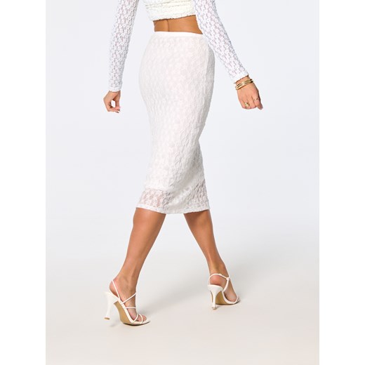 Spódnica Sinsay elegancka midi z koronką 