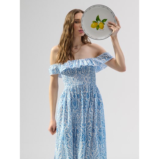 Sukienka Sinsay boho z krótkim rękawem 