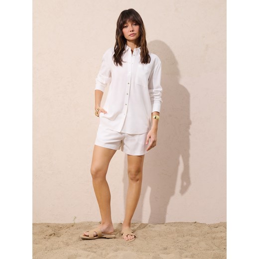Sinsay - Bawełniana koszula z kołnierzykiem - biały Sinsay XS Sinsay