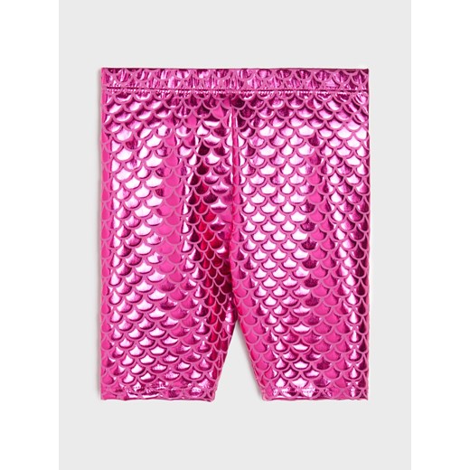 Sinsay - Krótkie legginsy syrenki z połyskiem - różowy Sinsay 134 Sinsay