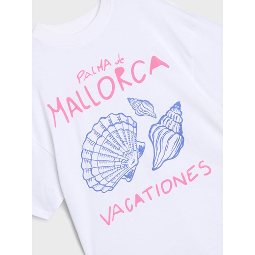 Sinsay - Koszulka z nadrukiem - kremowy Sinsay 164 Sinsay