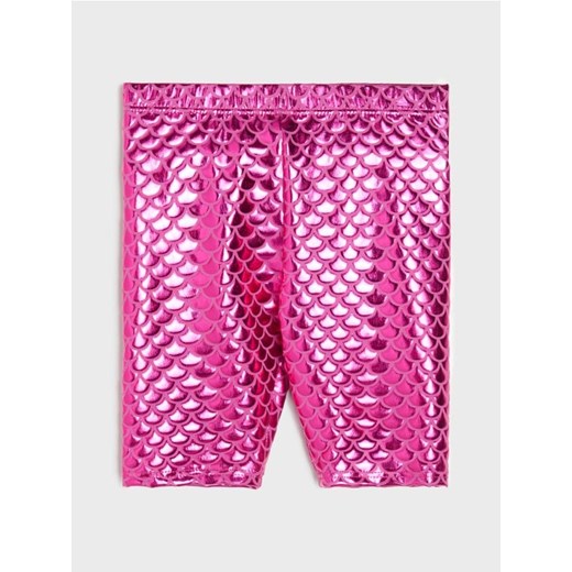 Sinsay - Krótkie legginsy syrenki z połyskiem - różowy Sinsay 128 Sinsay