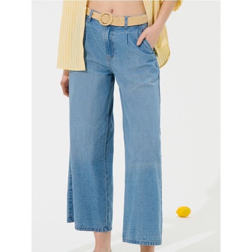 Sinsay - Spodnie jeansowe culotte - niebieski ze sklepu Sinsay w kategorii Jeansy damskie - zdjęcie 179765328