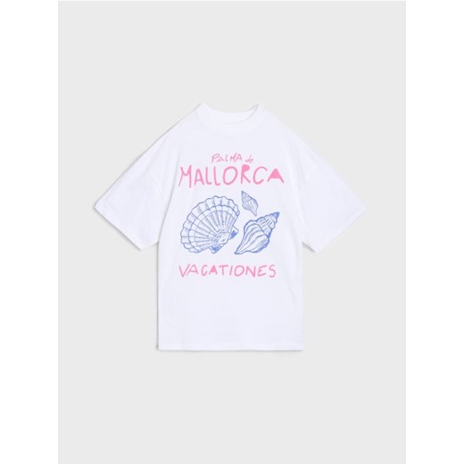 Sinsay - Koszulka z nadrukiem - kremowy Sinsay 164 Sinsay