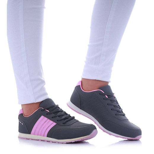 Szaro różowe damskie buty sportowe /E3-2 17416 T301/ ze sklepu Pantofelek24.pl w kategorii Buty sportowe damskie - zdjęcie 179766606