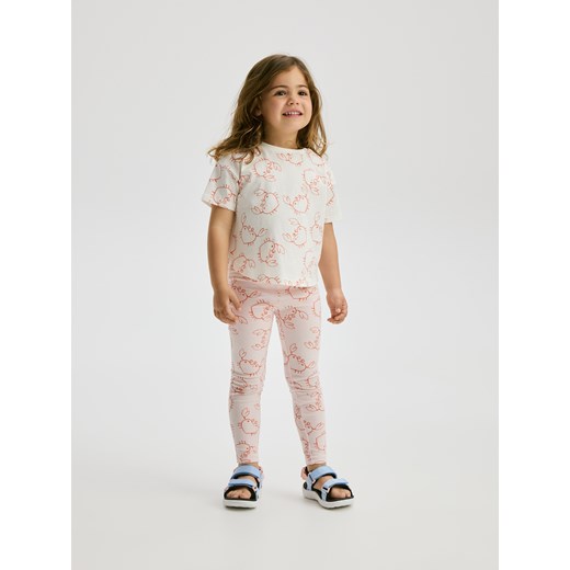 Reserved - T-shirt z asymetrycznym dołem - złamana biel Reserved 86 (12-18 m.) Reserved