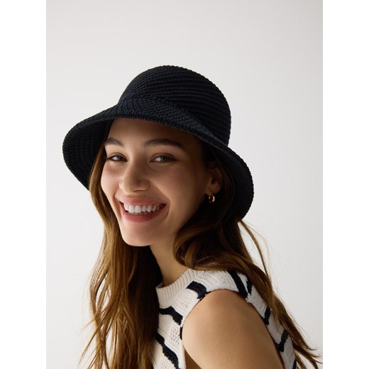 Reserved - Pleciony kapelusz z bawełny - czarny Reserved M Reserved