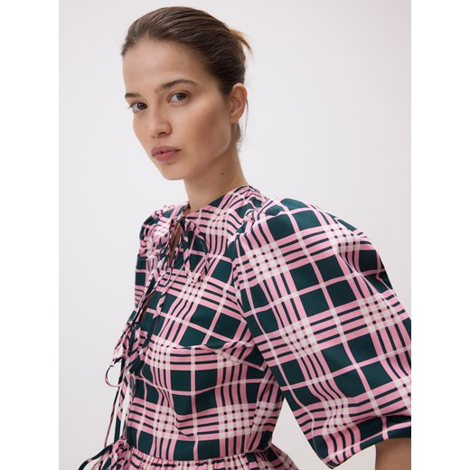 Reserved - Wiązana bluzka z baskinką - wielobarwny Reserved L Reserved