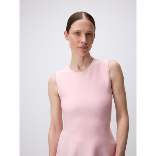 Reserved - Bluzka z baskinką - pastelowy róż Reserved S Reserved