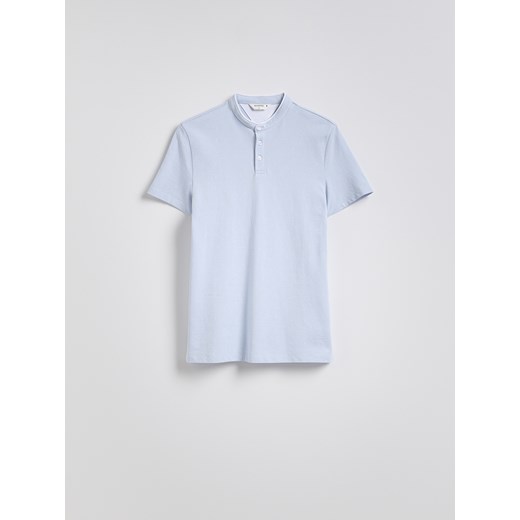 Reserved - Koszulka polo regular z bawełny - jasnoniebieski ze sklepu Reserved w kategorii T-shirty męskie - zdjęcie 179769286