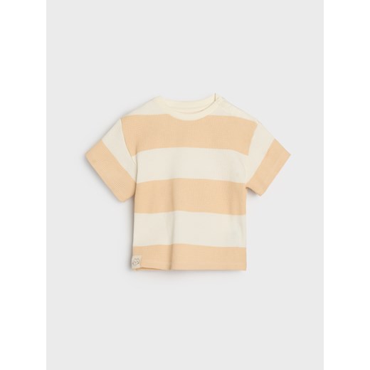 Sinsay - Komplet dzianinowy o waflowym splocie w paski - kremowy Sinsay 92 Sinsay