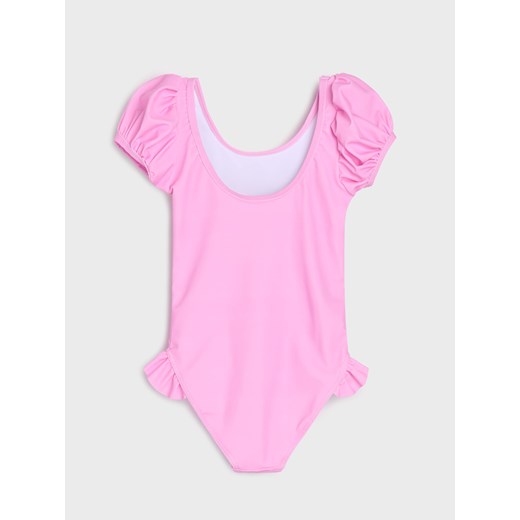 Sinsay - Kostium kąpielowy z falbankami i kwiatami 3d Disney Princess - różowy Sinsay 122/128 Sinsay