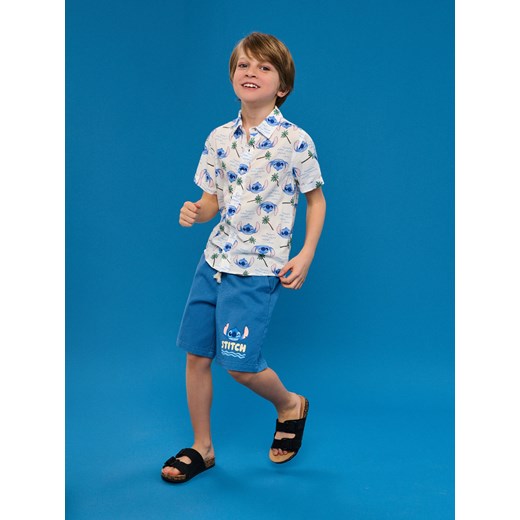 Sinsay - Szorty jeansowe Stitch - mid blue Sinsay 128 Sinsay