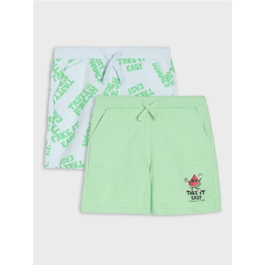 Sinsay - Szorty 2 pack - zielony ze sklepu Sinsay w kategorii Spodenki chłopięce - zdjęcie 179769959