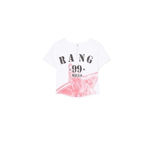 Cropp - Krótki T-shirt z zapięciem na zatrzaski - biały ze sklepu Cropp w kategorii Bluzki damskie - zdjęcie 179770406