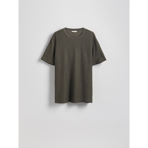 Reserved - Strukturalny t-shirt regular - jasny zielony ze sklepu Reserved w kategorii T-shirty męskie - zdjęcie 179772295