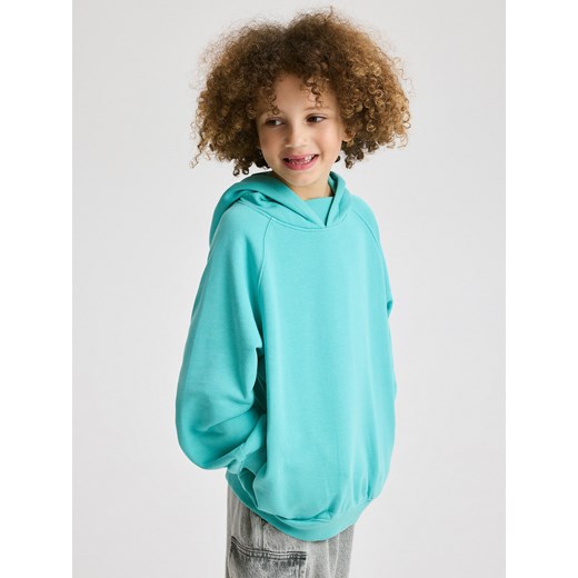 Reserved - Bluza oversize z kapturem - turkusowy ze sklepu Reserved w kategorii Bluzy chłopięce - zdjęcie 179772316