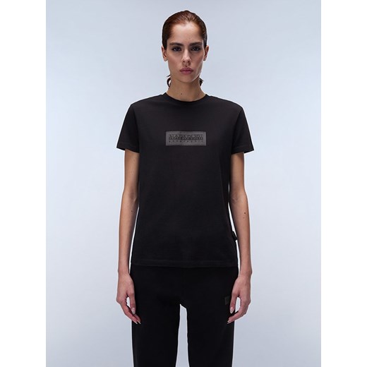 Napapijri Koszulka &quot;Box Logo&quot; w kolorze czarnym ze sklepu Limango Polska w kategorii Bluzki damskie - zdjęcie 179773975