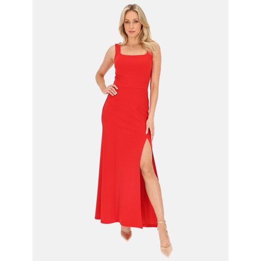 Czerwona wieczorowa sukienka z rozcięciem L'AF Katti 36 Eye For Fashion