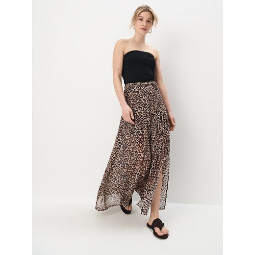 Mohito - Spódnica maxi w panterkę - brązowy Mohito 34 Mohito