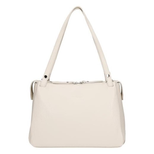 Wojas Duża Skórzana Torebka Damska W Kolorze Beżowym ze sklepu Wojas w kategorii Torby Shopper bag - zdjęcie 179774568