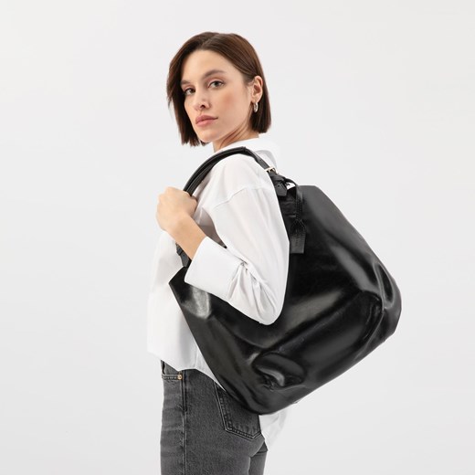 Wojas Duża Pojemna Shopperka Damska W Kolorze Czarnym ze sklepu Wojas w kategorii Torby Shopper bag - zdjęcie 179777138
