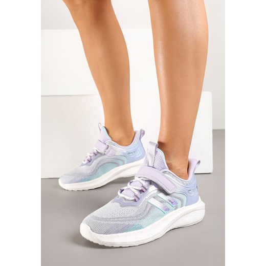Szaro-Fioletowe Buty Sportowe Sneakersy Ozdobione Paskami Neosetia ze sklepu born2be.pl w kategorii Buty sportowe damskie - zdjęcie 179783307