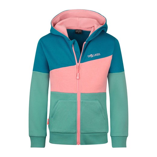 Trollkids Bluza &quot;Alesund&quot; w kolorze zielono-jasnoróżowo-niebieskim ze sklepu Limango Polska w kategorii Bluzy dziewczęce - zdjęcie 179787497