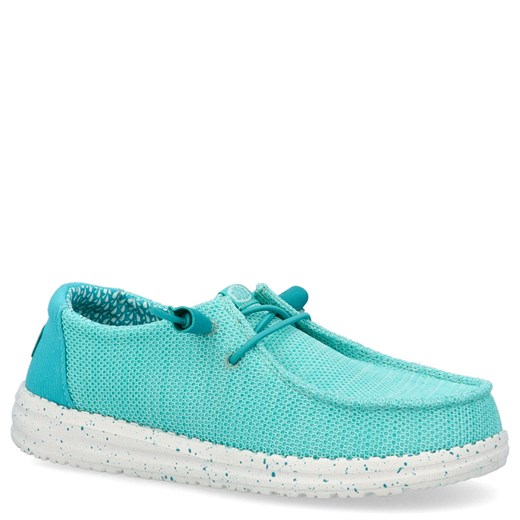 Lekkie półbuty damskie - HEY DUDE WENDY STRETCH SOX 41878 TURKUSOWE ze sklepu Tymoteo.pl - sklep obuwniczy w kategorii Półbuty damskie - zdjęcie 179791255