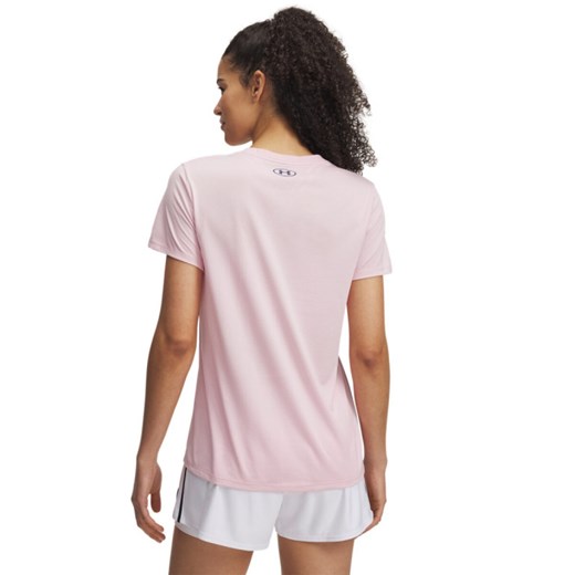 Damska koszulka treningowa Under Armour UA Tech PTH Graphic SSC - różowa ze sklepu Sportstylestory.com w kategorii Bluzki damskie - zdjęcie 179792289