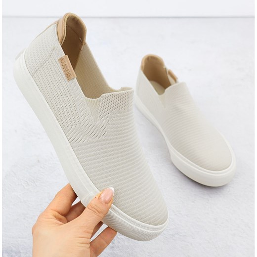 Tenisówki tekstylne slip on beżowe Big Star RR274721 beżowy 36 ButyModne.pl