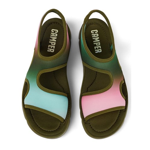 Camper Sandały w kolorze oliwkowo-turkusowo-jasnoróżowym Camper 38 Limango Polska wyprzedaż